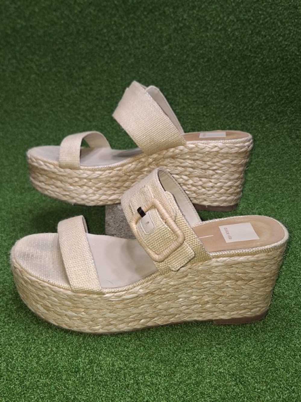 Dolce Vita Cream Espadrille Wedge Slide Sandals